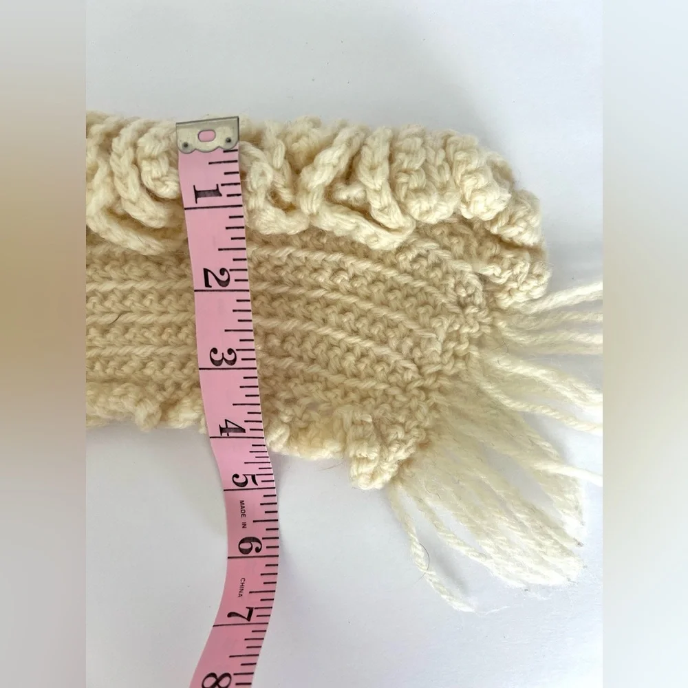 NEW! Crochet Cream Long Warm Scarf